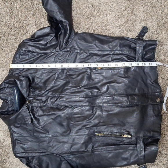 Vintage Berman's leather moto motorcycle biker coat - size 40 Medium - Picture 9 of 14